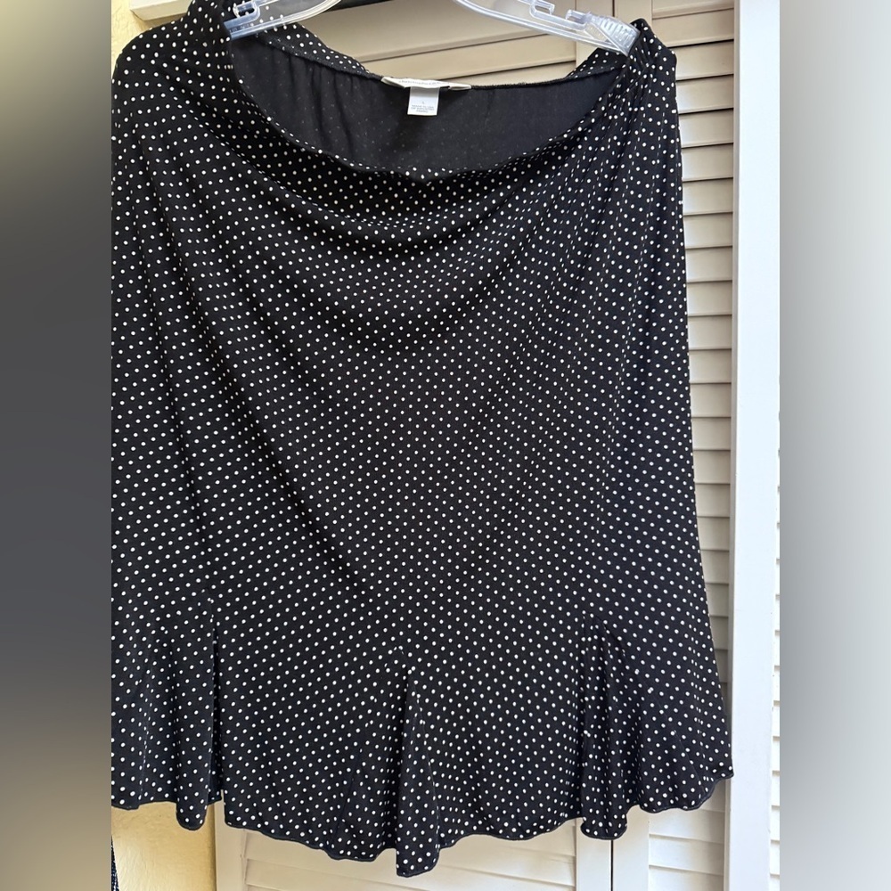 Christopher & Banks Black and White Polka Dot Skirt Women’s Sz L